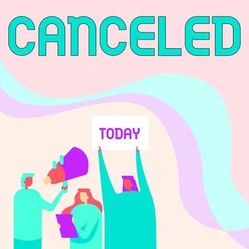 Writing displaying text Canceled. Internet Concept to decide not to conduct or Illustrazione stock