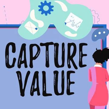 Writing displaying text Capture Value. Internet Concept Customer Relationship 스톡 일러스트