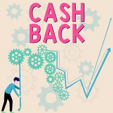 Writing displaying text Cash Back. Business approach incentive offered buyers Stock Illustration
