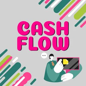 Writing displaying text Cash Flow. Business overview Movement of the money in Stock Illustration
