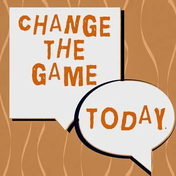 Writing displaying text Change The Game. Word for adjustment in coarse strategy Stock Illustration