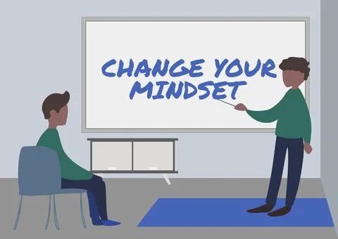 Writing displaying text Change Your Mindset. Business overview fixed mental イラスト素材