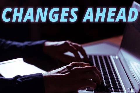 Writing displaying text Changes Ahead. Business approach to replace with or Foto stock
