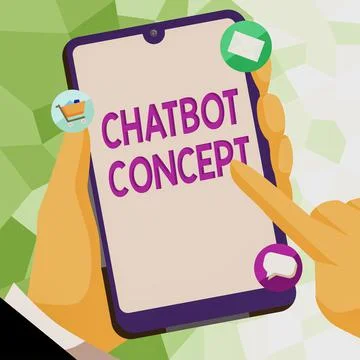 Writing displaying text Chatbot Concept. Business concept Virtual assistant Ilustración de archivo