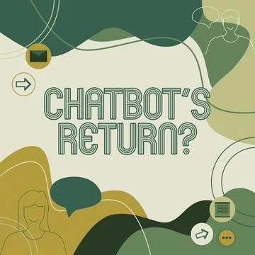 Writing displaying text Chatbot s is Return Question. Concept meaning program Ilustración de archivo