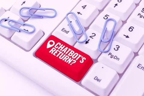 Writing displaying text Chatbot s is Return Question. Business concept program 写真素材