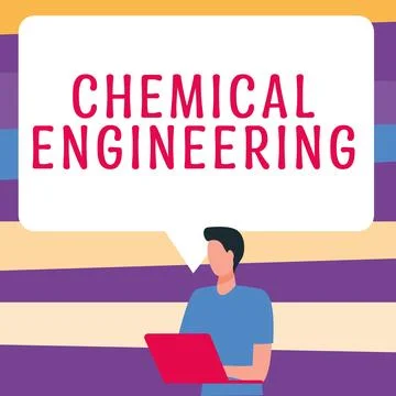 Writing displaying text Chemical Engineering. Word for developing things dealing Illustrazione stock