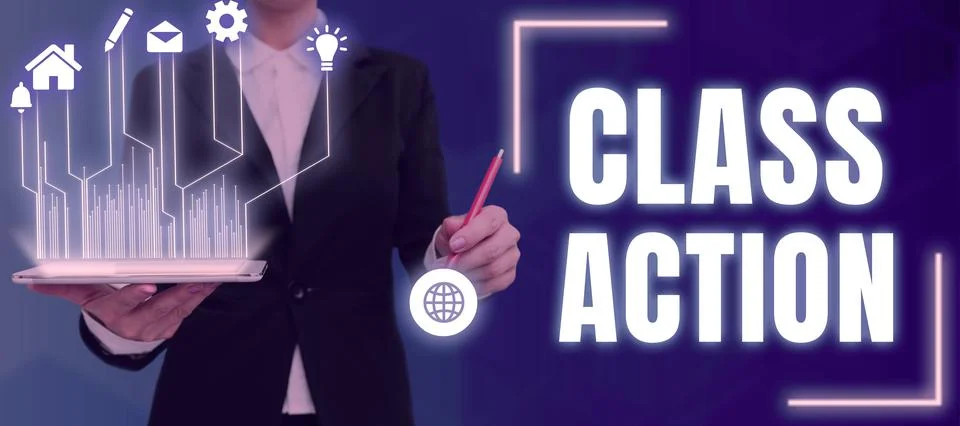 Writing displaying text Class Action. Conceptual photo lawsuit filed by small Stockfoto's