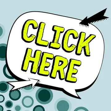 Writing displaying text Click Here. Business showcase carry out a computer Illustrazione stock