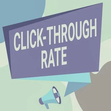 Writing displaying text Click through Rate. Business overview number of clicks 스톡 일러스트