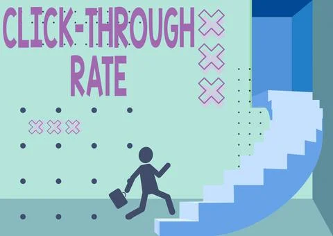 Writing displaying text Click through Rate. Internet Concept number of clicks Stock Illustration