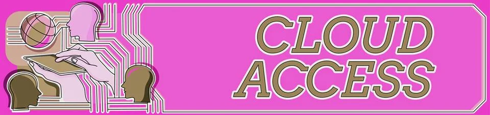 Writing displaying text Cloud Access. Business concept Software tool between the Illustrazione stock