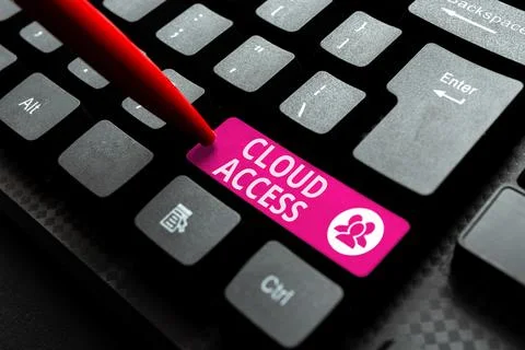 Writing displaying text Cloud Access. Word Written on Software tool between the 写真素材