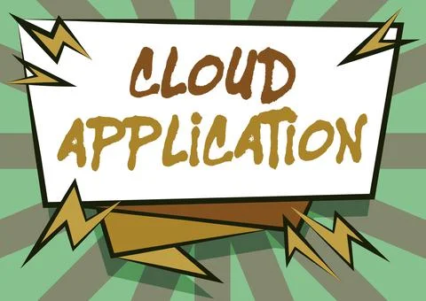 Writing displaying text Cloud Application. Word Written on the software program Stock Illustration