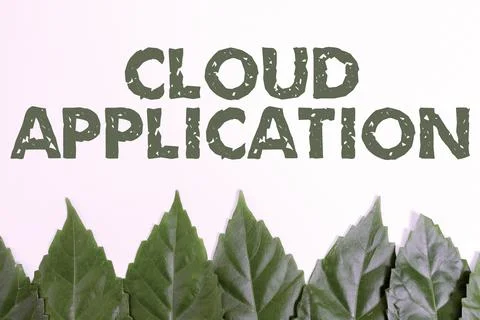 Writing displaying text Cloud Application. Business concept the software program Fotos de archivo