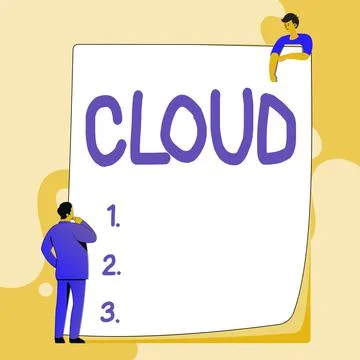 Writing displaying text Cloud. Business overview anything that involves Stock Illustration