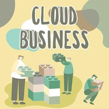 Writing displaying text Cloud Business. Word Written on computing that relies on Stock Illustration