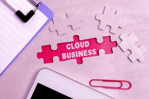 Writing displaying text Cloud Business. Word for internetbased delivery of 스톡 사진