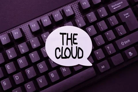 Writing displaying text The Cloud. Business overview Programs used in Storing Stock Photos