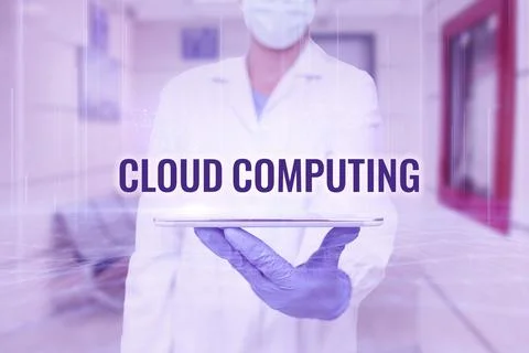 Writing displaying text Cloud Computing. Word for use a network of remote Stock Photos