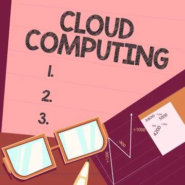 Writing displaying text Cloud Computinguse a network of remote servers hosted on Stock Illustration