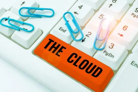 Writing displaying text The Cloud. Conceptual photo Programs used in Storing Foto stock