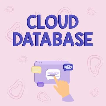 Writing displaying text Cloud Database. Business concept optimized or built for Stockillustratie