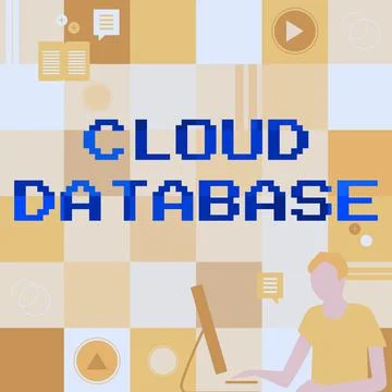 Writing displaying text Cloud Database. Business approach optimized or built for Ilustración de archivo