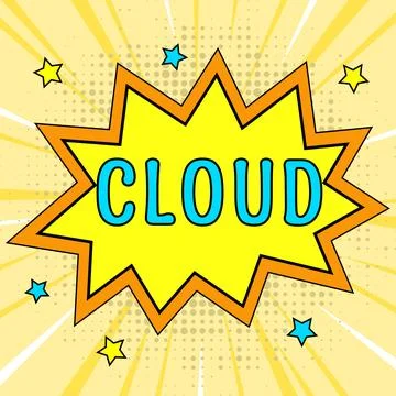 Writing displaying text Cloud. Internet Concept visible mass of condensed watery Ilustração Stock
