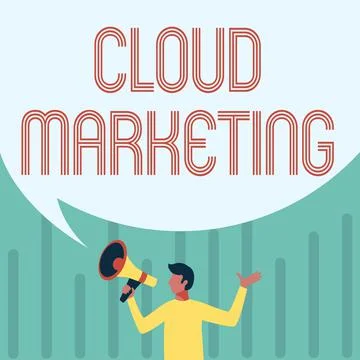 Writing displaying text Cloud Marketing. Conceptual photo The process of an Stock Illustration
