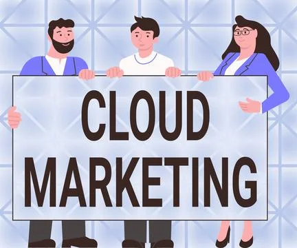 Writing displaying text Cloud Marketing. Internet Concept The process of an Stock Illustration