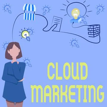 Writing displaying text Cloud Marketing. Internet Concept The process of an Stock Illustration