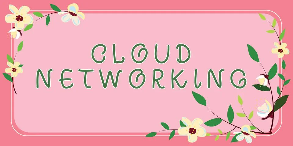 Writing displaying text Cloud Networkingis term describing access of networking Illustrazione stock