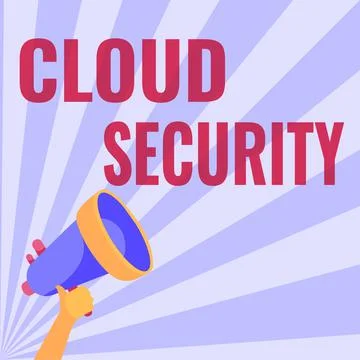 Writing displaying text Cloud Security. Concept meaning Imposing a secured Stock Illustration