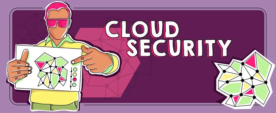 Writing displaying text Cloud Security. Internet Concept Imposing a secured Stock Illustration