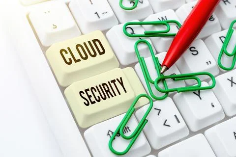 Writing displaying text Cloud Security. Word for protection of data stored Stock Photos
