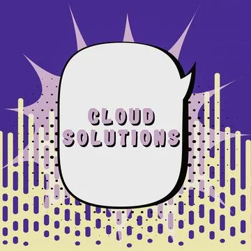 Writing displaying text Cloud Solutions. Word Written on ondemand services or 库存插图