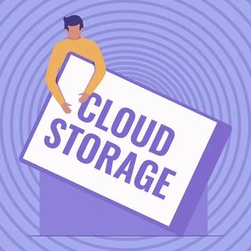 Writing displaying text Cloud Storage. Business idea computing connect devices 스톡 일러스트