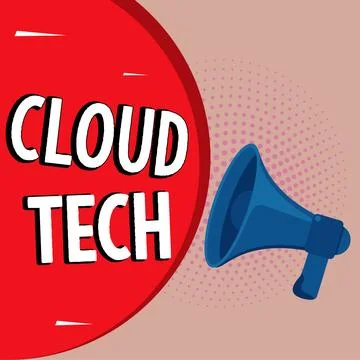 Writing displaying text Cloud Tech. Business idea storing and accessing data and Stock Illustration
