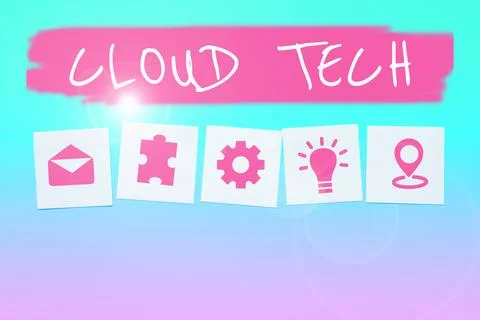 Writing displaying text Cloud Tech. Business approach storing and accessing data Stock Photos