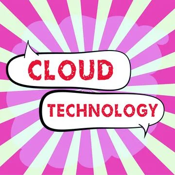 Writing displaying text Cloud Technology. Word for on demand availability of Stockillustratie