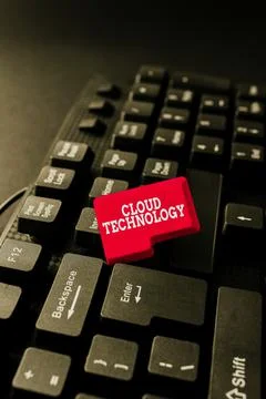 Writing displaying text Cloud Technology. Business overview storing and Stockfoto's