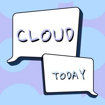 Writing displaying text Cloud. Word Written on running workloads remotely over Ilustração Stock