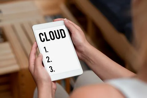 Writing displaying text Cloud. Word Written on anything that involves delivering Foto stock