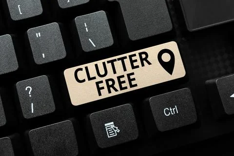 Writing displaying text Clutter Free. Business concept Well organized and Foto stock