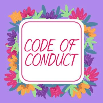 Writing displaying text Code Of Conduct. Business concept Ethics rules moral Stock Illustration