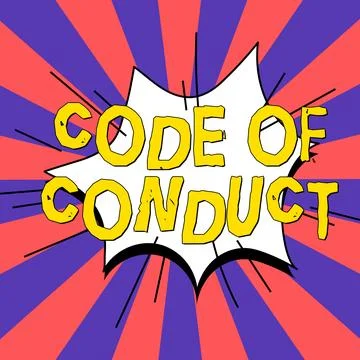 Writing displaying text Code Of Conduct. Internet Concept Ethics rules moral イラスト素材
