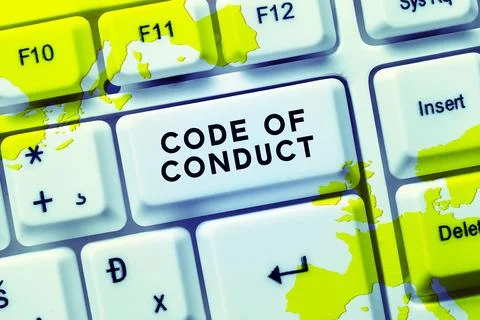 Writing displaying text Code Of Conduct. Business approach Ethics rules moral Stock Photos