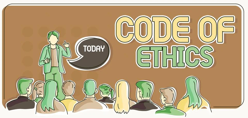 Writing displaying text Code Of Ethics. Conceptual photo Moral Rules Ethical Stock-Illustration