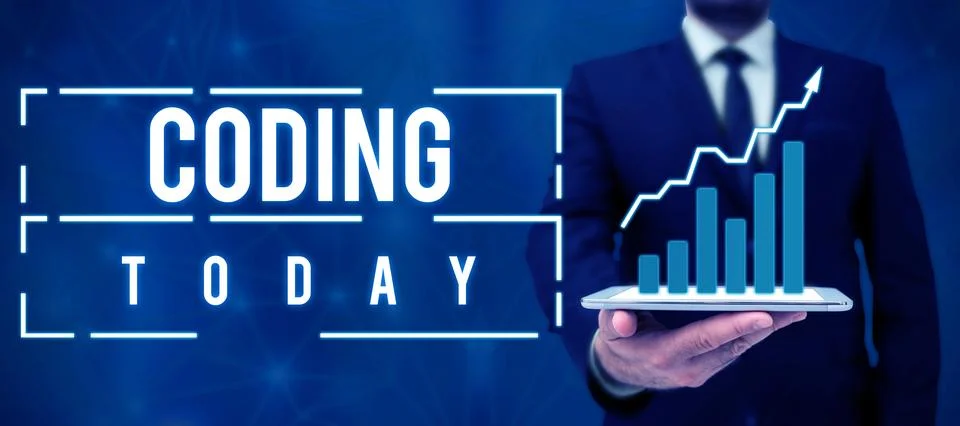 Writing displaying text Coding. Business idea assigning code to something for Stock Photos